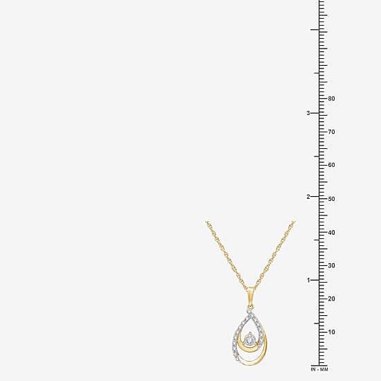 Yes, Please! Womens 1/10 CT. T.W. Lab Grown White Diamond 14K Gold Over Silver Sterling Silver 18 Inch Pendant Necklace