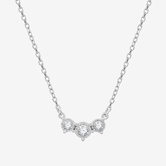 Yes, Please! (G, Si1-Si2) Womens 1/6 CT. T.W. Lab Grown White Diamond Sterling Silver 18 Inch Pendant Necklace