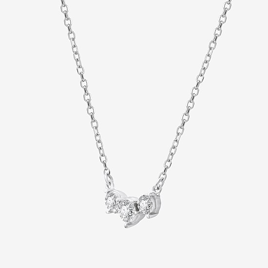 Yes, Please! (G, Si1-Si2) Womens 1/6 CT. T.W. Lab Grown White Diamond Sterling Silver 18 Inch Pendant Necklace