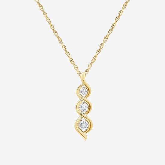 Yes, Please! Womens 1/10 CT. T.W. Lab Grown White Diamond Sterling Silver 18 Inch Pendant Necklace