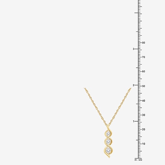 Yes, Please! Womens 1/10 CT. T.W. Lab Grown White Diamond Sterling Silver 18 Inch Pendant Necklace