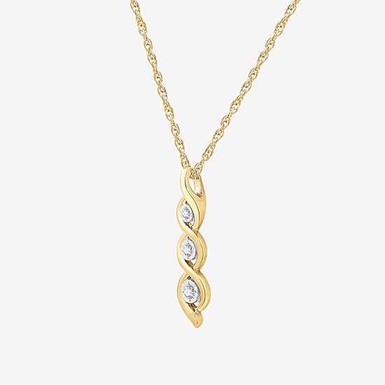 Yes, Please! Womens 1/10 CT. T.W. Lab Grown White Diamond Sterling Silver 18 Inch Pendant Necklace