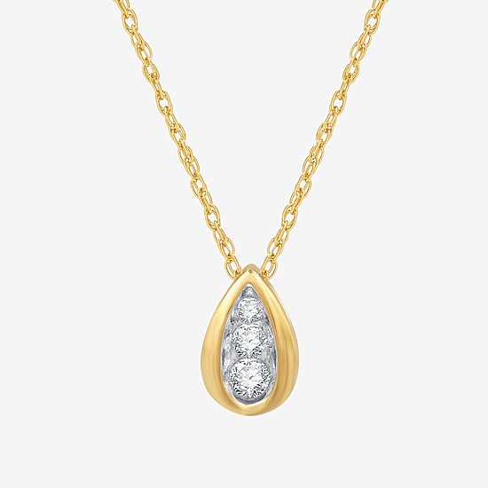 Yes, Please! Womens 1/6 CT. T.W. Lab Grown White Diamond Sterling Silver 18 Inch Pendant Necklace