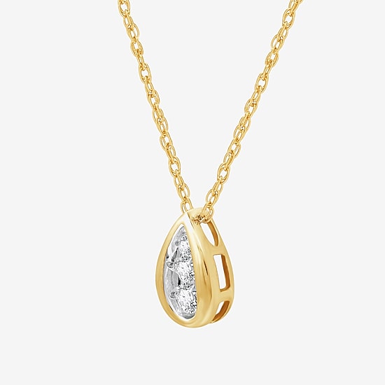 Yes, Please! Womens 1/6 CT. T.W. Lab Grown White Diamond Sterling Silver 18 Inch Pendant Necklace