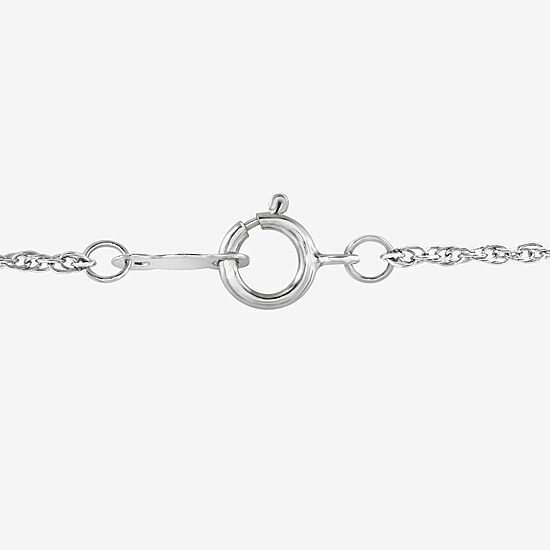 Yes, Please! Womens Lab Created White Sapphire Sterling Silver Heart 18 Inch Pendant Necklace