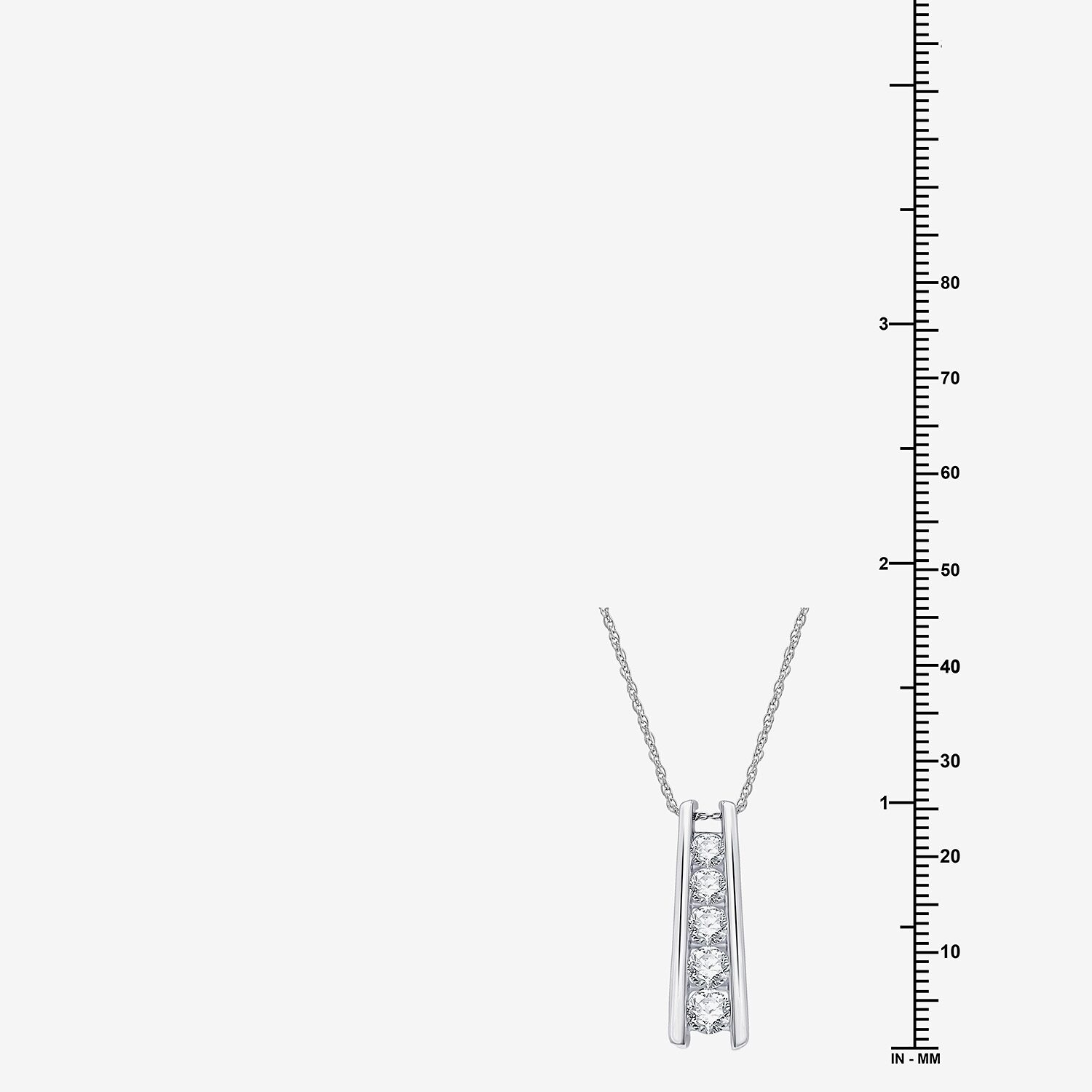 Yes, Please! Womens Lab Created White Sapphire Sterling Silver 18 Inch Pendant Necklace