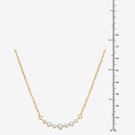 Yes, Please! Womens 1/6 CT. T.W. Lab Grown White Diamond Sterling Silver 17 1/2 Inch Pendant Necklace