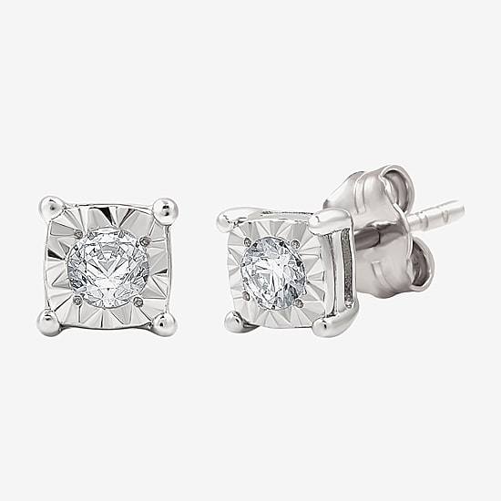 Yes, Please! (G, Si1-Si2) Womens 1/6 CT. T.W. Lab Grown White Diamond Sterling Silver 2 Pair Jewelry Set