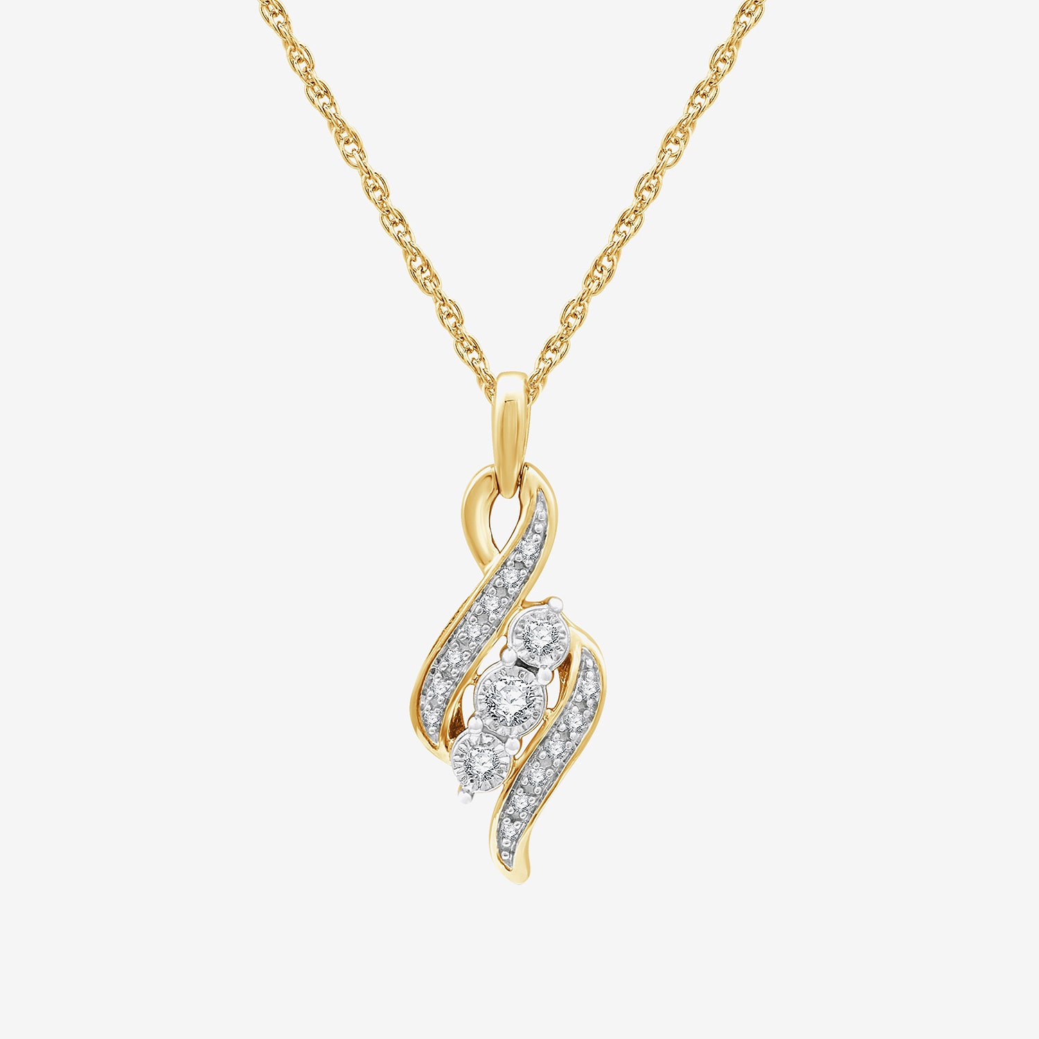 Yes, Please! Womens 1/6 CT. T.W. Lab Grown White Diamond Sterling Silver 18 Inch Pendant Necklace