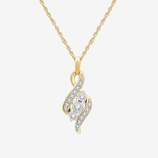 Yes, Please! Womens 1/6 CT. T.W. Lab Grown White Diamond Sterling Silver 18 Inch Pendant Necklace