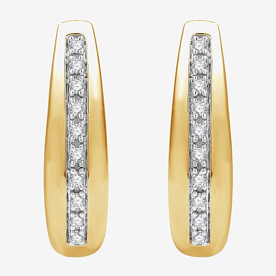 Yes, Please! Womens 1/6 CT. T.W. Lab Grown White Diamond Sterling Silver 20mm Hoop Earrings