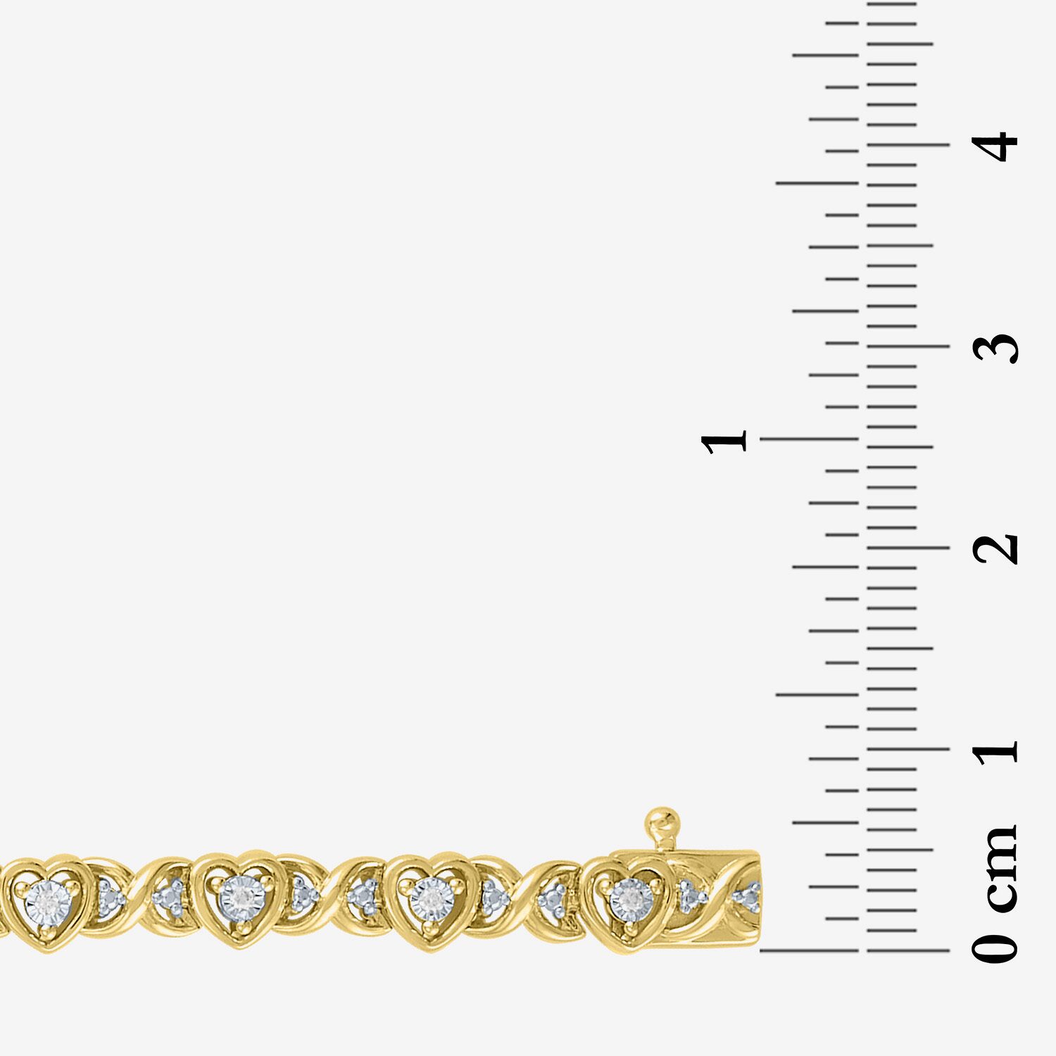 (I1-I2/ G-H) Womens Sterling Silver 7.25 Inch Heart Chain Bracelet