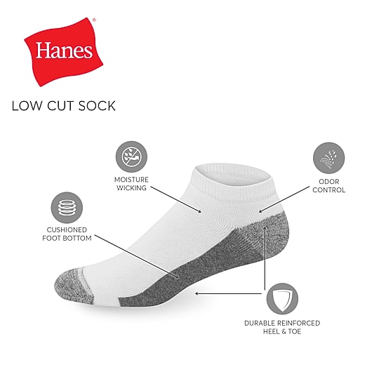 Hanes Ultimate Bonus Pack Mens Multi-Pack 7 Pair Low Cut Socks