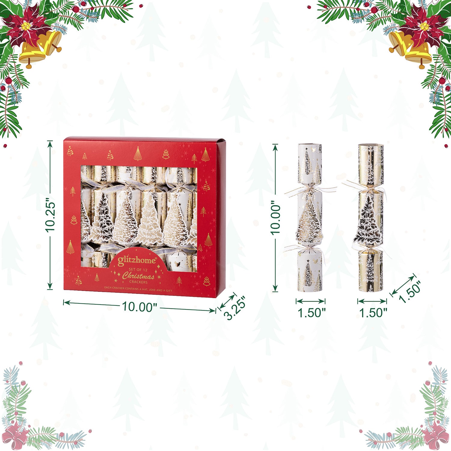Glitzhome Christmas Tree Party Cracker Party Favor Kit
