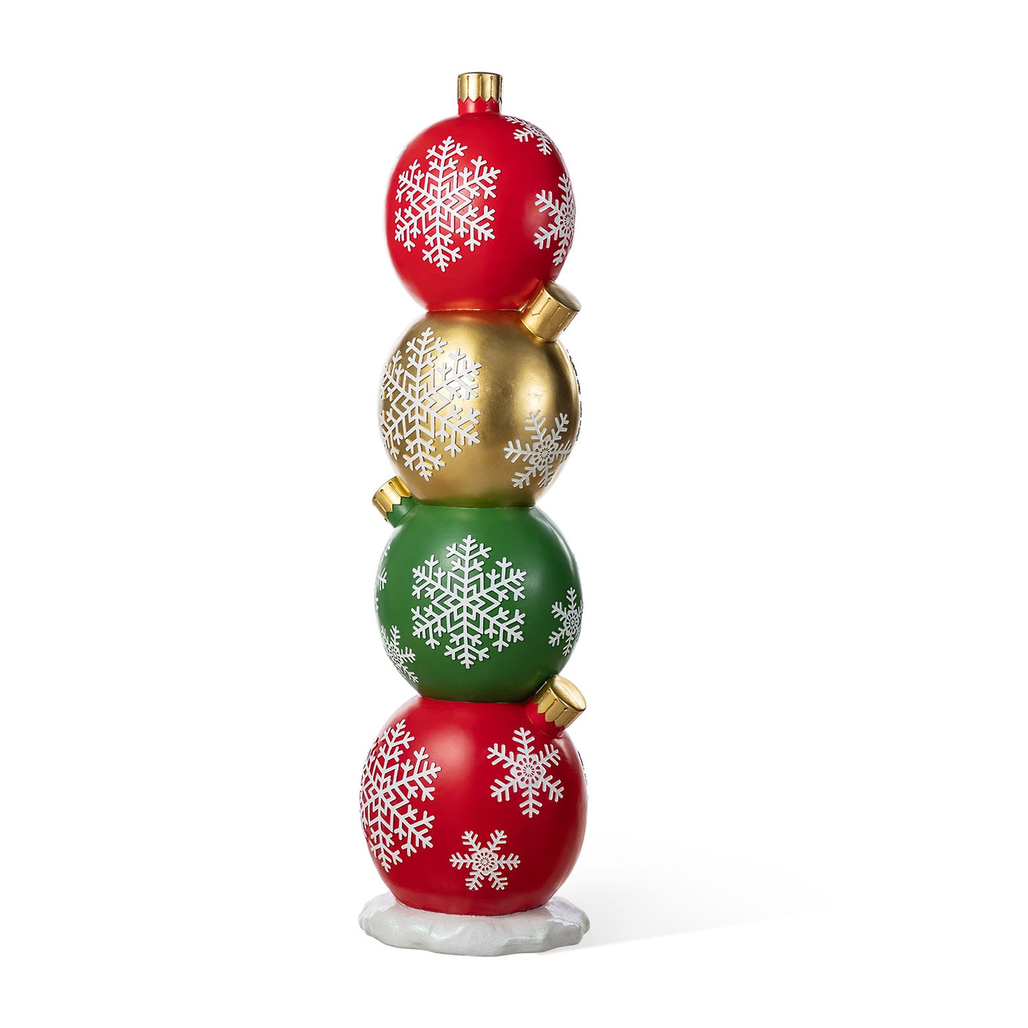 Glitzhome 37"H Christmas Resin Stacked Ornament Porch Christmas Tabletop Decor