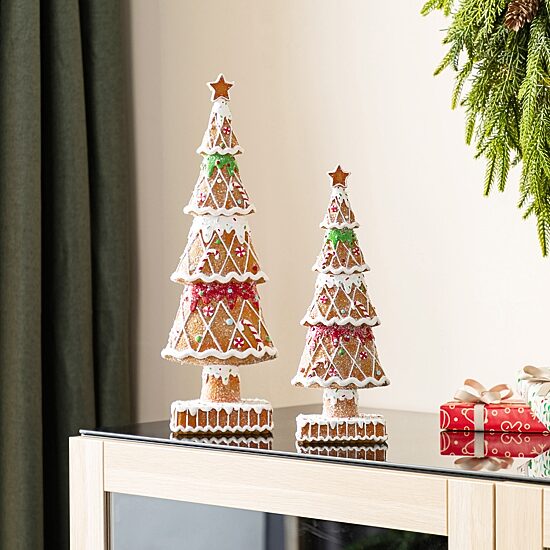 Glitzhome Resin Christmas Tree Christmas Tabletop Decor