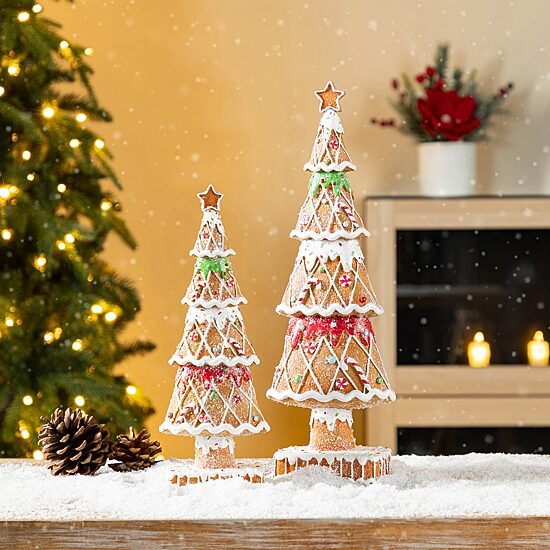 Glitzhome Resin Christmas Tree Christmas Tabletop Decor