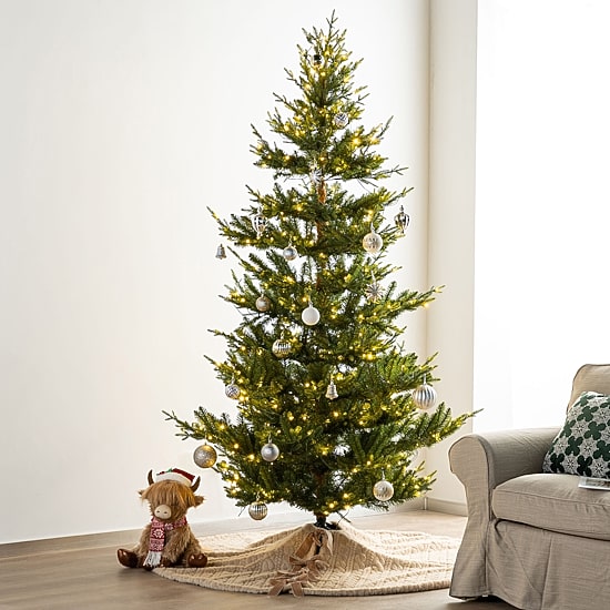 Glitzhome 60"D Deluxe Reversible Milk Coffee Twisted Faux Marten Fur/Korean Fleece Christmas Tree Skirt