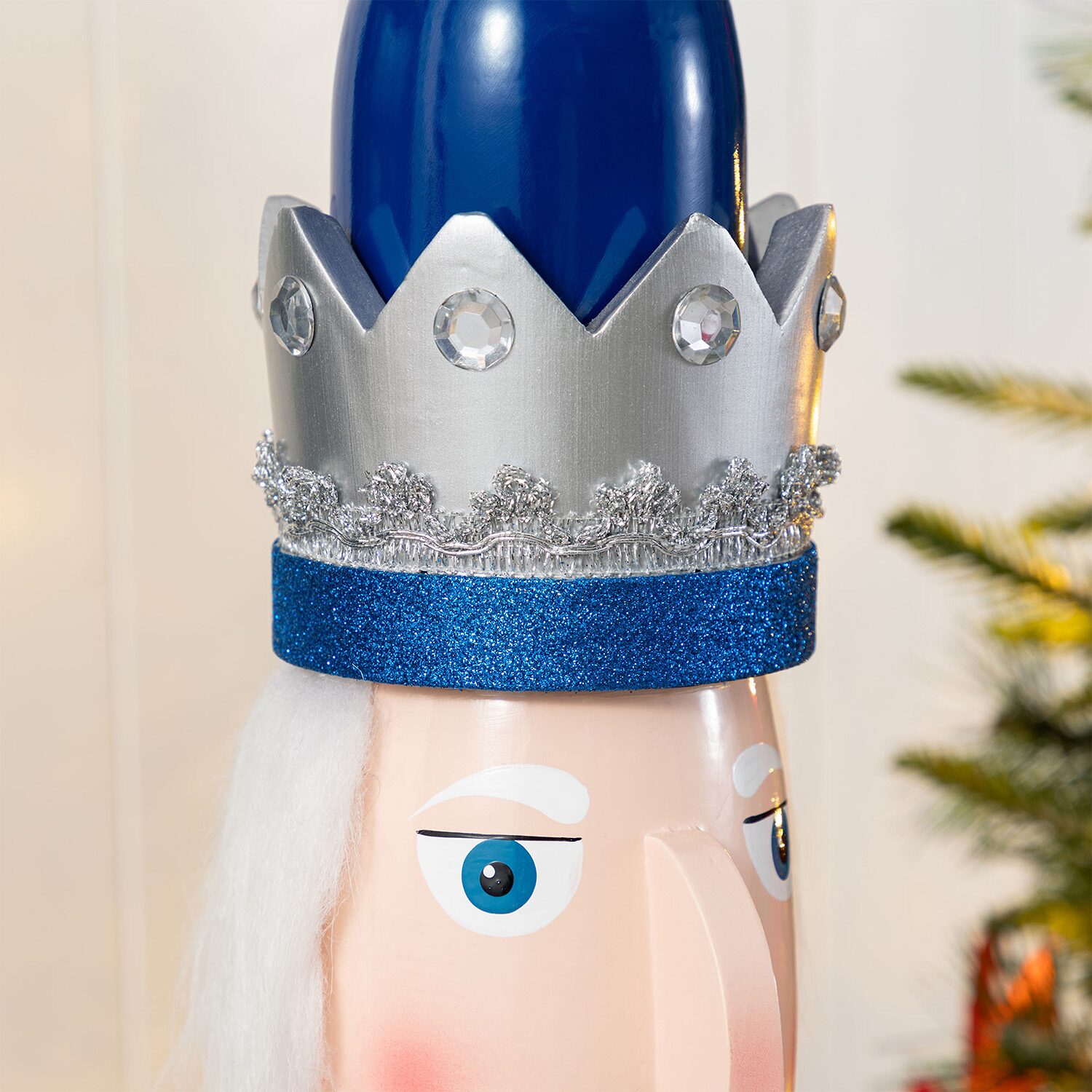 Glitzhome 42"H Wooden Christmas Blue Dressed King Wood Christmas Nutcracker