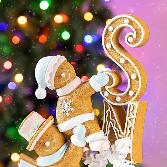 Glitzhome 13"H Resin Christmas Gingerbread Christmas Tabletop Decor