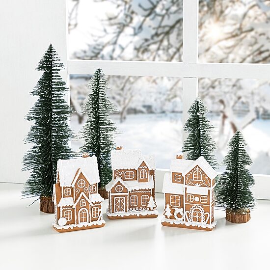 Glitzhome 6"H Christmas Resin Gingerbread House Christmas Tabletop Decor