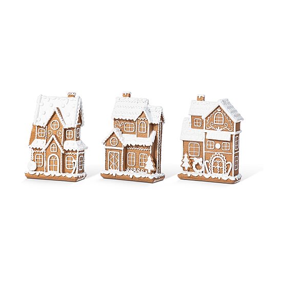 Glitzhome 6"H Christmas Resin Gingerbread House Christmas Tabletop Decor