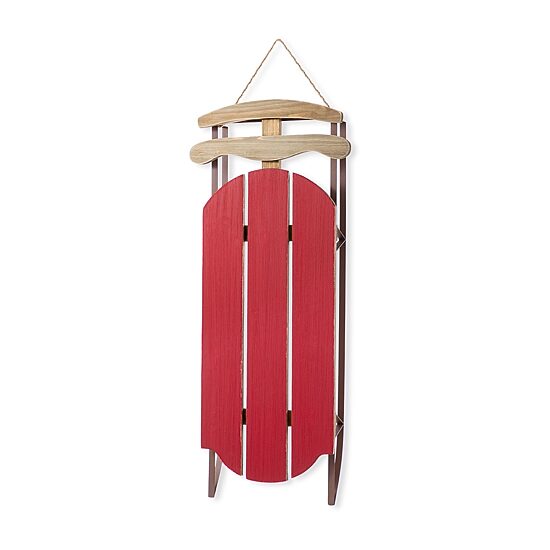 Glitzhome 35"H Wooden Red Christmas Christmas Porch Sign