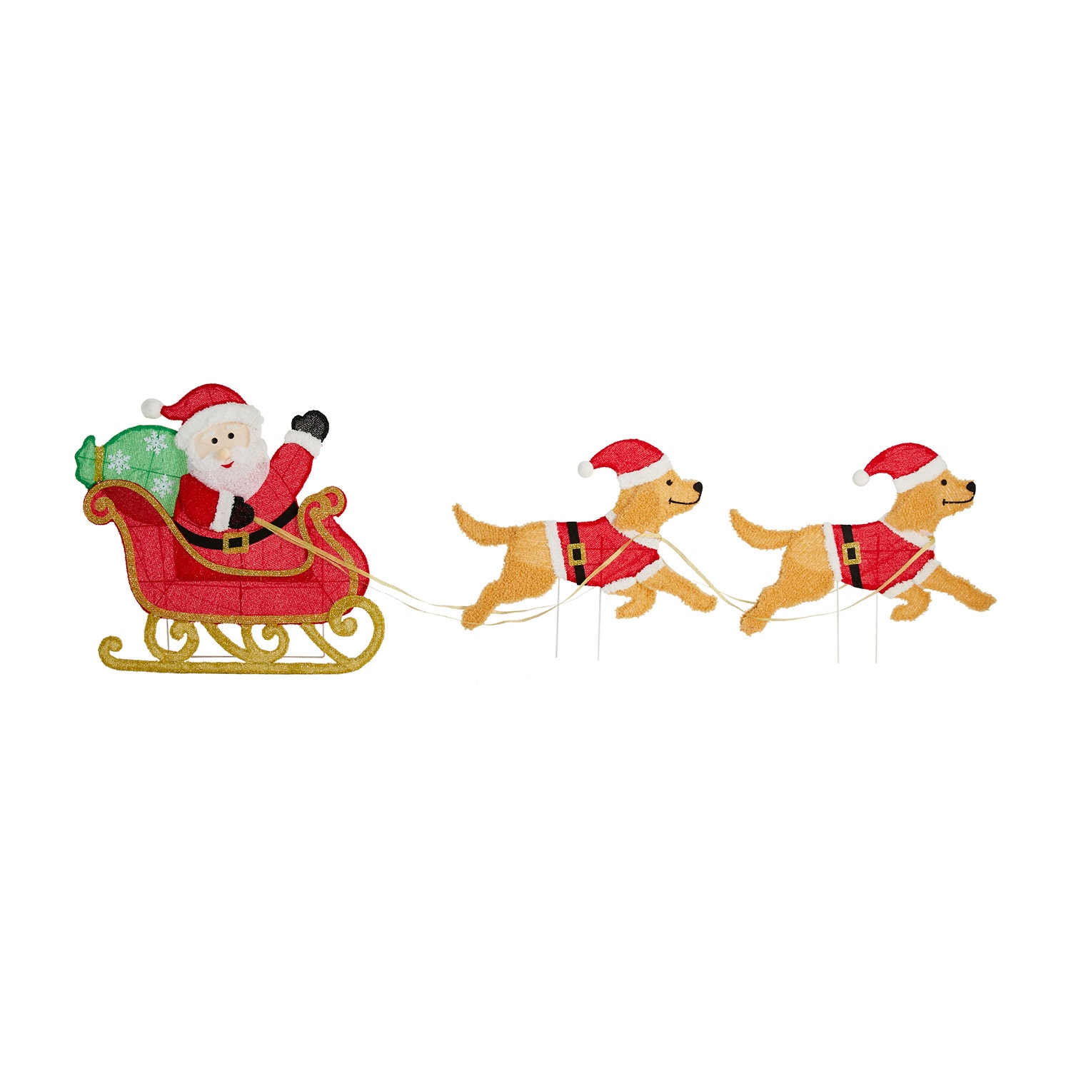 Glitzhome 91"L Christmas 2d Fabric Dog Christmas Tabletop Decor