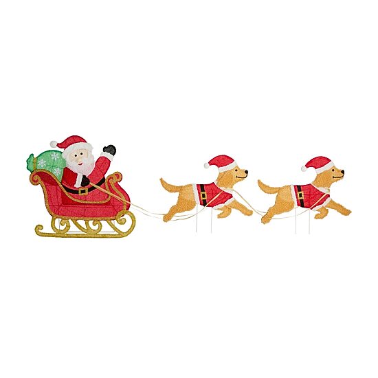 Glitzhome 91"L Christmas 2d Fabric Dog Christmas Tabletop Decor