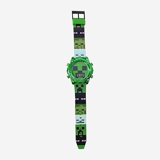 Minecraft Girls Green Strap Watch Min4299jc