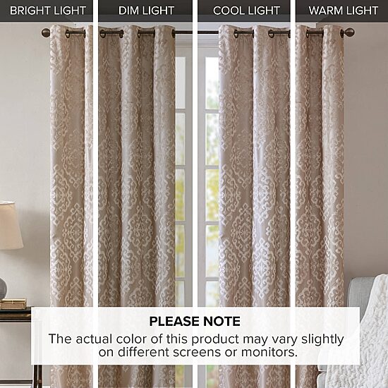 Madison Park Elysia Grommet Top Energy Saving 100% Blackout Set of 2 Curtain Panel