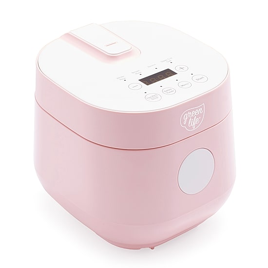 GreenLife Healthy Ceramic Nonstick 4-Cup Rice Cooker, PFAS-Free, Dishwasher Safe Parts