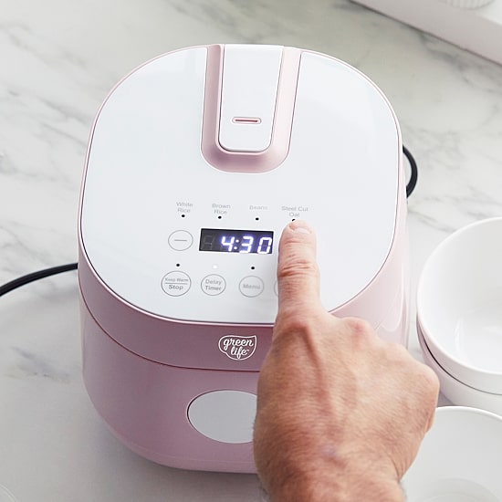 GreenLife Healthy Ceramic Nonstick 4-Cup Rice Cooker, PFAS-Free, Dishwasher Safe Parts
