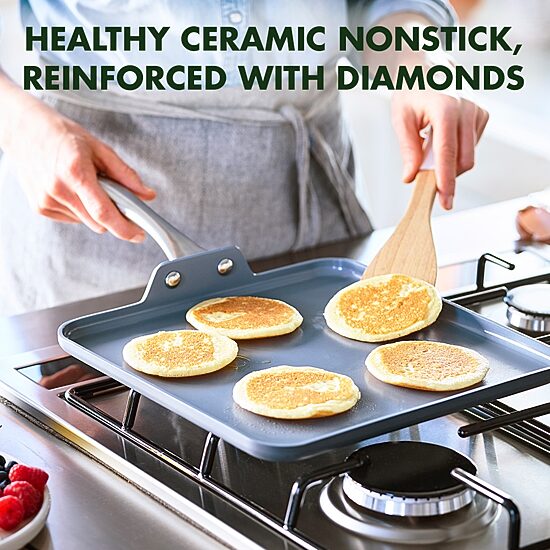 GreenPan Lima Hard Anodized Ceramic Non-Stick 11" Square Griddle