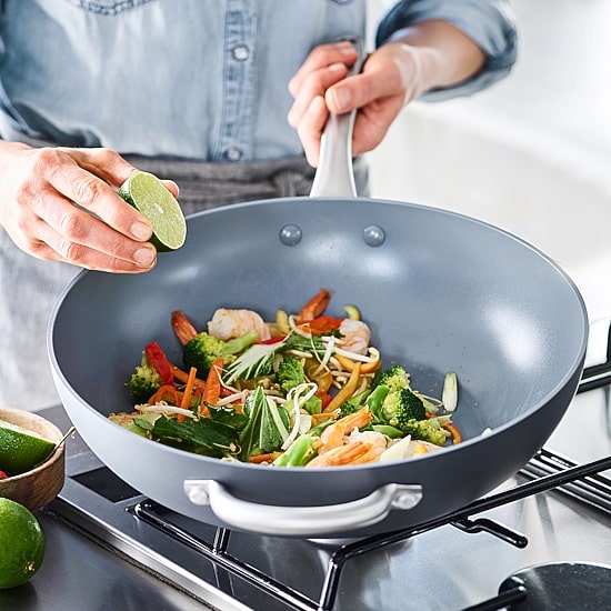 GreenPan Lima Hard Anodized Ceramic Non-Stick 12.5" Open Wok