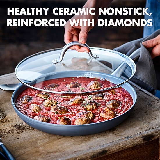 GreenPan Lima Hard Anodized Ceramic Non-Stick 12" Covered Frypan