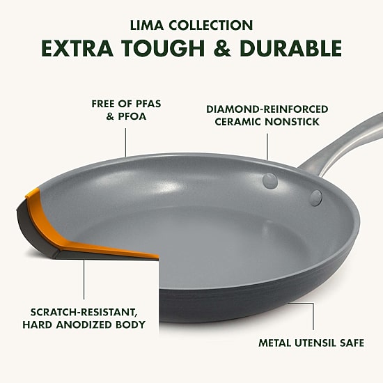 GreenPan Lima Hard Anodized Ceramic Non-Stick 12" Covered Frypan