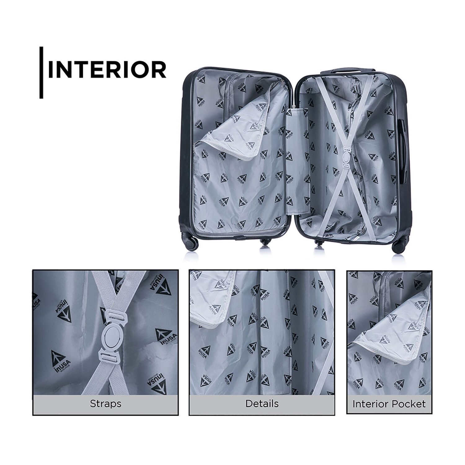 InUSA Pilot 20 Inch Hardside LIGHTWEIGHT Carry-On Spinner Luggage