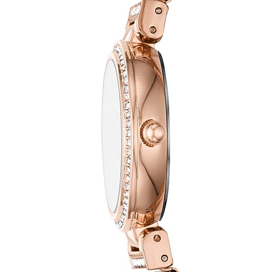 Relic By Fossil Savannah Womens Crystal Accent Rose Goldtone Stainless Steel Bracelet Watch Zr34577