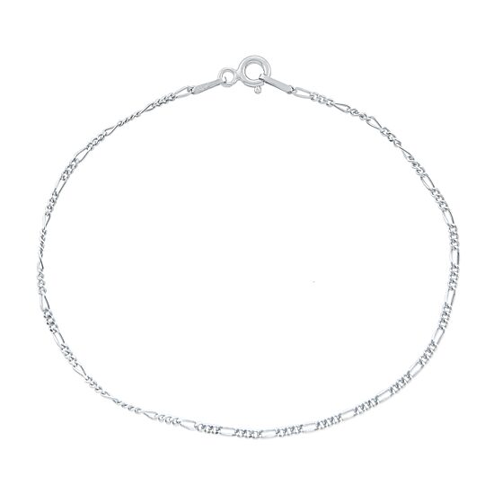 Silver Treasures Made In Italy 7.25-8" Womens Sterling Silver 7.25 Inch Solid Figaro Chain Bracelet