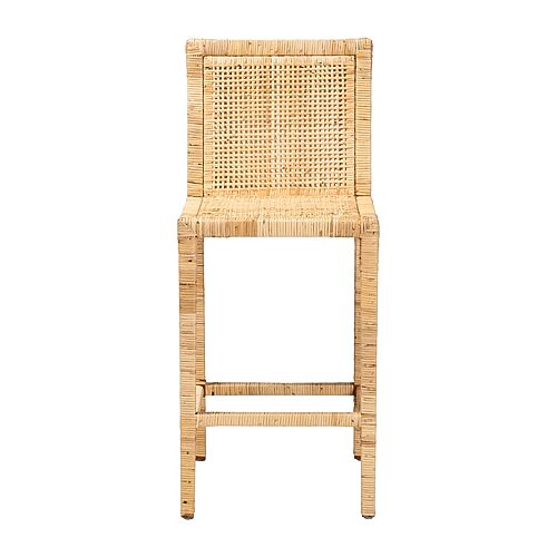 Sofia-Natural-CS Baxton Studio Sofia Modern & Contemporary Natural Finished Wood & Rattan Counter Stool