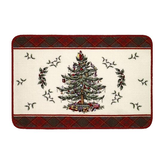 Spode Christmas Tree Tartan Bath Rug