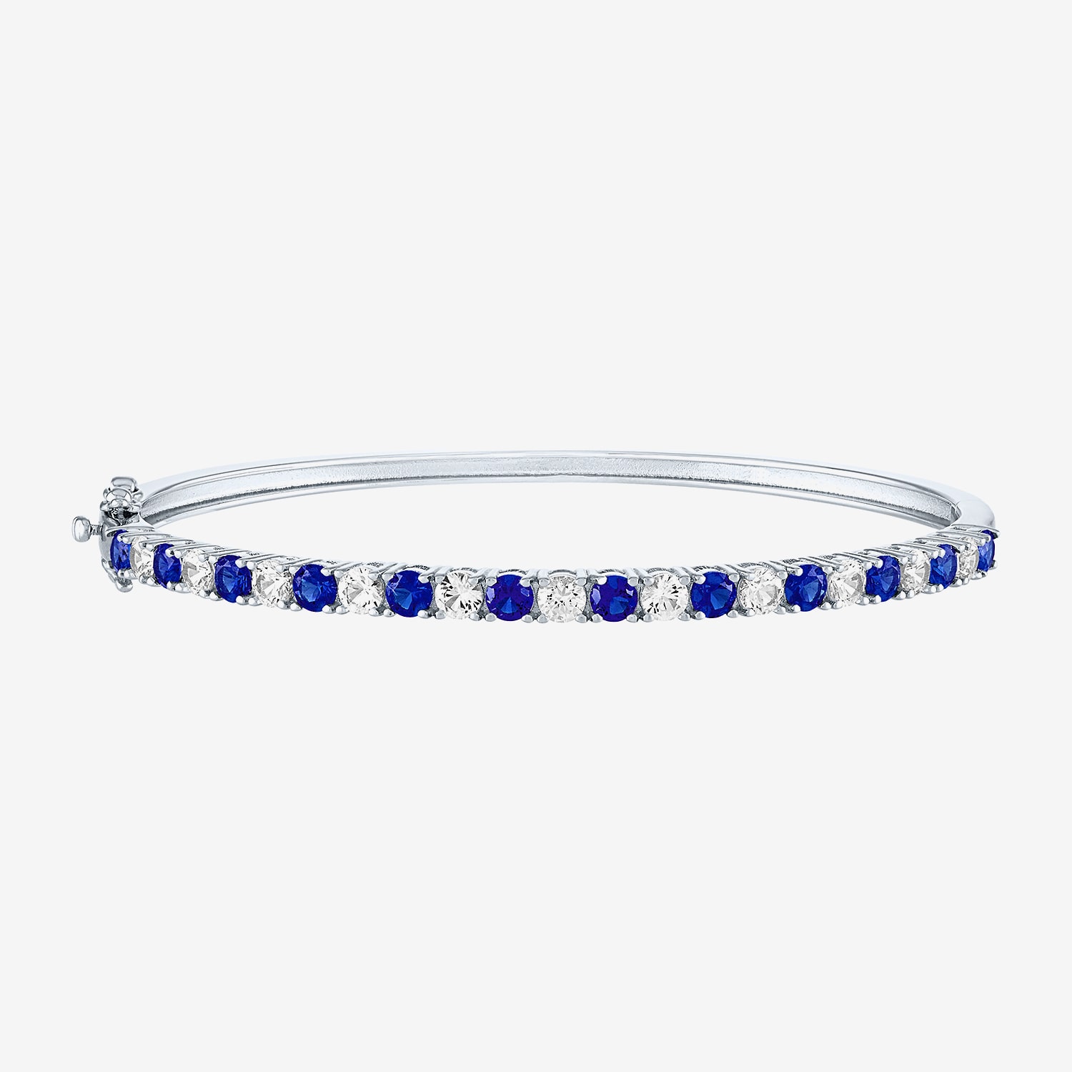 Gemstone Sterling Silver Bangle Bracelet
