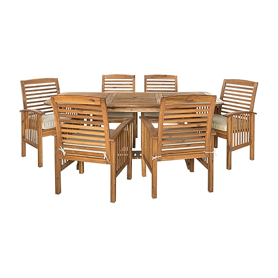 Walker Edison Willard Collection 7-pc. Weather Resistant Dining Set