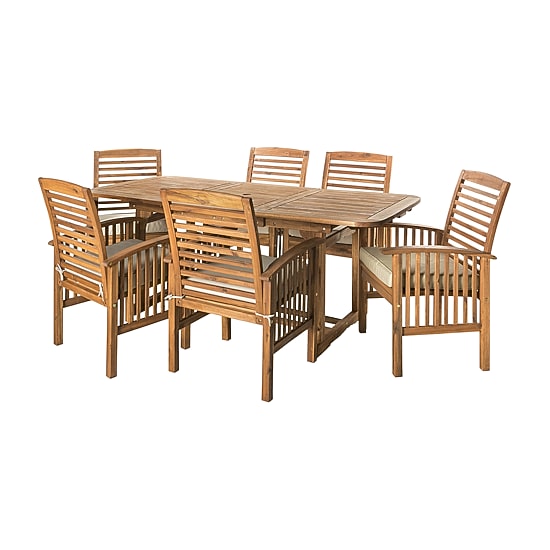 Walker Edison Willard Collection 7-pc. Weather Resistant Dining Set