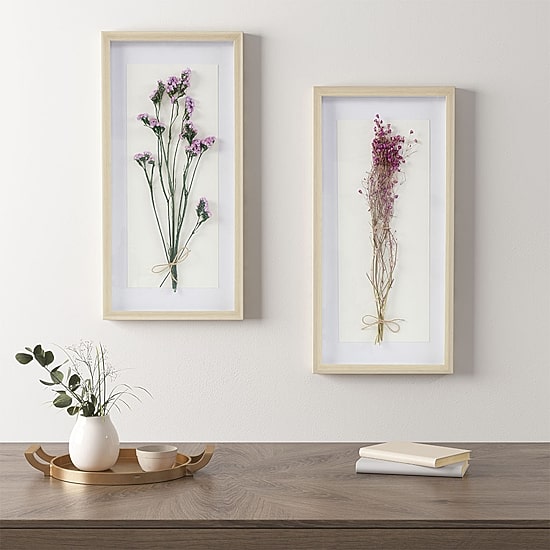 Madison Park Avant Dried Flower Shadow Box 2-pc. Framed Wall Art Set