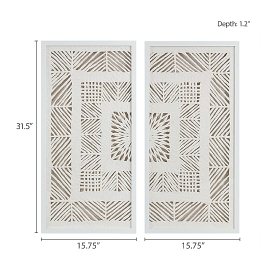 Madison Park Tala Rice Paper Panel Shadowbox 2-pc. Framed Wall Art Set