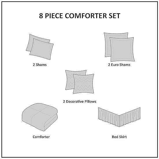 510 Design Kingwood 8-pc. Midweight Embroidered Comforter Set