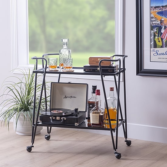 Hera Glass-Top Bar Cart