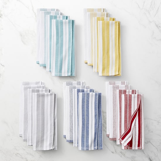 Cooks Striped Dual Purpose 4-Pc. Kitchen Towel Set